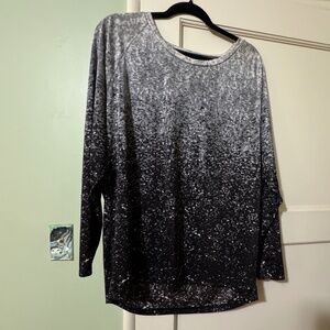 vintage Michael Kors Long Sleeve Top Black/Silver/White Ombre